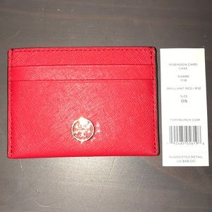 Tory Burch NWT Red Leather Card Case